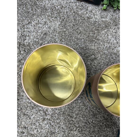 Vintage Set 3 Nesting Tin Canisters Horses Carousel 1990s Storage Containers - Picture 5 of 13